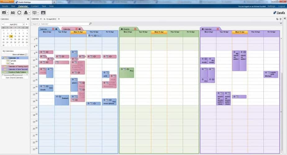 Zarafa WebApp - Calendar